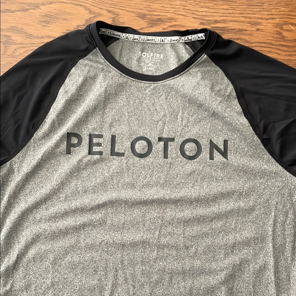 Peloton Gray and Black Short Sleeve Tee